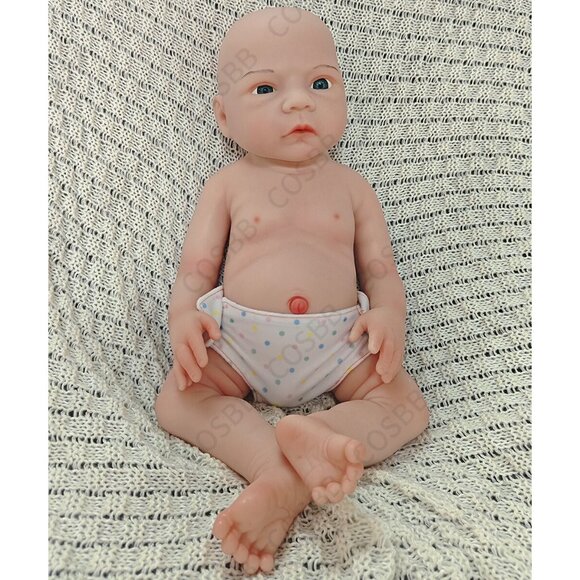 45cm Drink-Wet System Reborn Baby Boy Real Baby Weight 6.6lbs Full Silicone Doll - Picture 9 of 10
